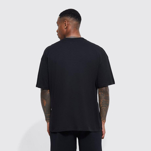 Fabrication en gros, t-shirt pour homme, coupe classique, graphique personnalisé, tricot lourd 3D, 100% coton - Product Image 5