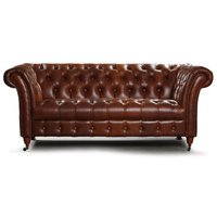 Canapé Chesterfield en bois au design moderne et contemporain, trois places, luxe, pour salon, extensible et convertible, mobilier d'entrepôt
