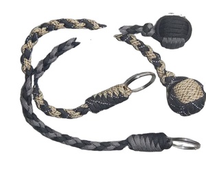 Monkey Fist Knot Keychain W/ Brass Shackle - 4.5" Long - Handmade Sailor Rope <b>Key</b> Ring - Nautical Jewelry Gift - Product Image 1