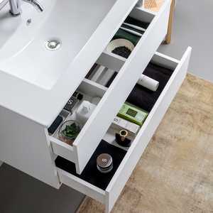 80cm <b>White</b> Suspended Bathroom Cabinet with <b>2</b> Drawers & 80x110cm Bali Mirror Bathroom <b>Sets</b> - Product Image 6
