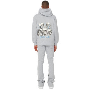 Super qualité hommes personnalisé strass survêtement pour Jogging Logo personnalisé tenue décontracté hommes en détresse survêtements 100% coton polaire - Product Image 3