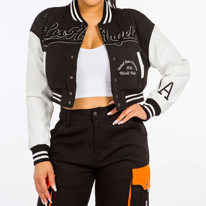 Chaqueta corta de invierno recortada transpirable a la moda para mujer, forro de lana transpirable con logotipo personalizado, OEM para niñas - Product Image 4