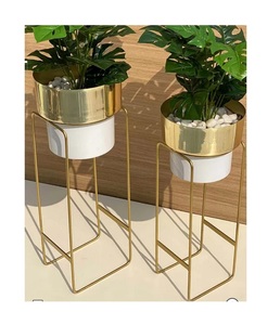 Maceta de metal moderna hecha a mano con elegante acabado recubierto de polvo para el hogar, jardín, oficina o balcón - Product Image 3