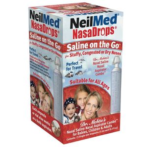 NeilMed nasadrops nước muối trên đường đi vô trùng nước muối giải pháp cho em bé và trẻ em mũi cứu trợ nghẹt mũi & vệ sinh hàng ngày - Product Image 1
