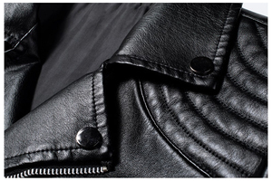 Chaquetas de cuero PU de alta calidad para hombre, primavera, otoño, cuello alto sólido, chaqueta de moda personalizada de buena calidad para hombre - Product Image 4