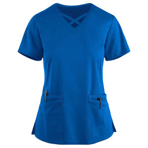 Women's Washable Two Piece Scrub Suit V Neck <b>Top</b> Jogger <b>Trousers</b> Doctor Nurse Dental Veterinary Workwear Uniform Scrub <b>Sets</b> OEM - Product Image 5