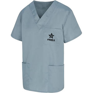 Haut tunique d'infirmière à col rabattu personnalisé pour femmes, passepoil blanc, uniformes d'hôpital en gros - Product Image 2