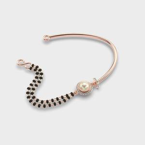 Pulsera Mangal Sutra Kada de Estilo Vintage para Mujer, Diamantes Cultivados en Laboratorio, Certificados por IGI, Oro Amarillo/Blanco/Rosa de 9 Quilates - Product Image 4