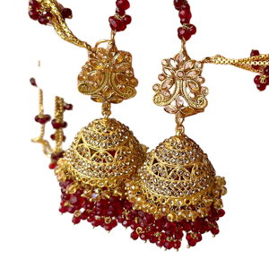 Ethnic <b>Pakistani</b> Indian Stainless Steel <b>Jewelry</b> Set with Colorful Beads Classic Royal Wedding and Anniversary Look - Product Image 6