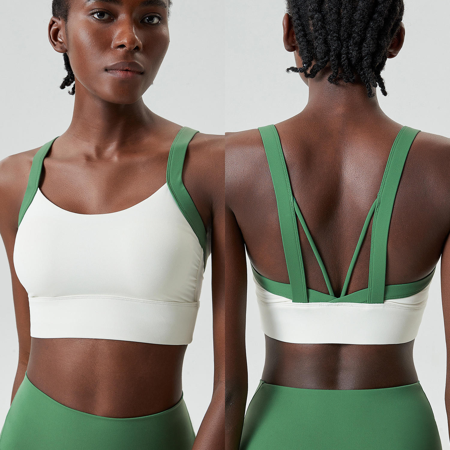 สายรัดสีขาว + เขียว