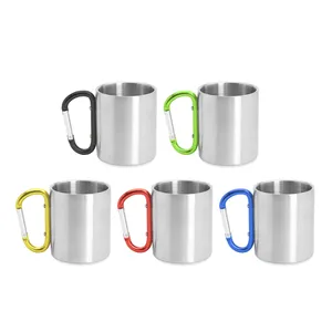 Tazza in acciaio 220ml con moschettone gadget personalizzati - Product Image 2