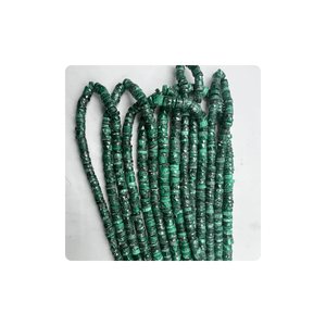 Vente en gros de perles de malachite naturelle de 14 pouces, pierres précieuses de 6 à 7 mm, forme en forme de niveau, pour la fabrication de bijoux - Product Image 3