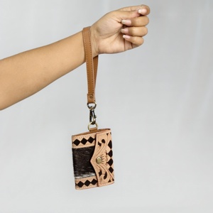 Top Selling High Quality Genuine Leather <b>Card</b> Holder Geometric Pattern Vintage Style Detachable Strap Unisex Designer <b>Wallet</b> - Product Image 1