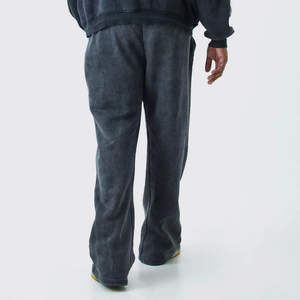 Lavado ácido de gran tamaño púrpura para Puff Print Recortado Gusset Casual Winter Logo Ecológico Transpirable Sudadera con capucha Flare Pantalones de chándal - Product Image 3