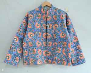 Veste matelassée en coton pour femmes, blouson imprimé bohème, vestes matelassées faites à la main, manteaux, cadeaux de vacances, veste plus étroite à boutons - Product Image 2