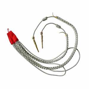 Marruecos de color plateado, las puntas de color dorado. Agujetas de Seda Blancas con Etiquetas Plateadas, Cordón de Macramé Recubierto, Acabado para Prendas - Product Image 6