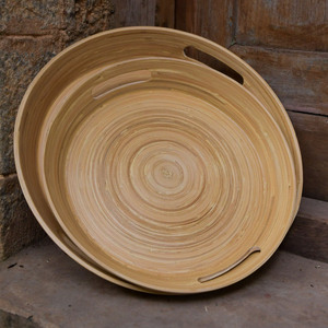 ถาดไม้ไผ่แบบขดสำหรับเสิร์ฟผลไม้ธรรมชาติถาดทำด้วยมือผลิตโดยโรงงานชั้นนำของเวียดนาม - Product Image 1