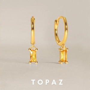 Pendientes colgantes de aro de piedras preciosas Baguette cristal de cuarzo, conjunto de puntas, piedra facetada de plata esterlina, piedra natal de enero, joyería para mujer - Product Image 5