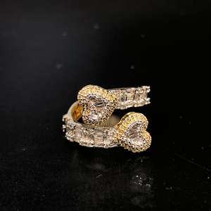 Anillos de oro de 14K de grado premium de diamante diseñado en forma de corazón con anillo de aniversario de compromiso de boda que usan los exportadores - Product Image 5