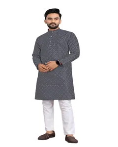 Hot Selling Indian Traditional Wear Self Design Multicolor Full Sleeve Kurta Pajama for Men from Indian Supplier