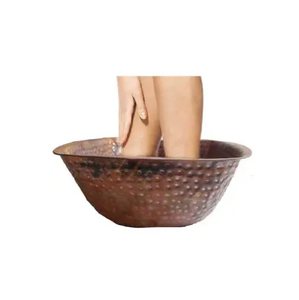 Bol de spa unique repose-pied bol en cuivre pur en métal avec pied pédicure bol en cuivre martelé au produit le plus bas - Product Image 5
