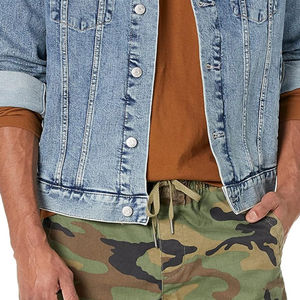 Prix bas 100% Denim vestes hommes décontracté couleur unie poche veste pour hommes Style haute qualité hommes vêtements jean veste oem - Product Image 5