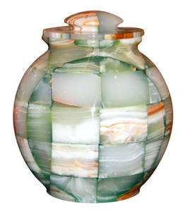 Urna de mármol multicolor Triumph Onyx, urna de cremación de mármol moderna Multi Onyx, urna multicolor de mármol Onyx - Product Image 1