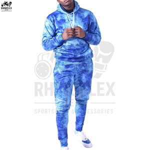 ชุดวอร์มมีฮู้ดลายมัดย้อมแบบใหม่ สไตล์ลำลอง สำหรับผู้ชาย ผ้าฟลีซโพลีเอสเตอร์/คอตตอน ระบายอากาศ แห้งเร็ว เหมาะสำหรับฤดูหนาว - Product Image 5