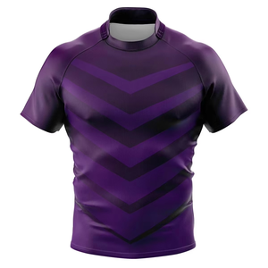 Cómodo diseñe su propio logotipo Camiseta de rugby de media manga Venta caliente Cómodo Hombres Rugby Jersey Camisetas Tops Servicio OEM - Product Image 2