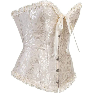 New Arrival Women's Comfortable Satin Overbust Corset Bra Deep Cup Solid Pattern Weaving Full Back Coverage Shaping <b>Shapewear</b> - Product Image 3