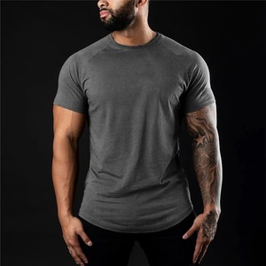 T-shirt de gymnastique pour hommes Vêtements de fitness d'été O-Neck Short Sleeve T shirt Cotton Slim Fit Tshirt Bodybuilding Workout Tees Tops - Product Image 6