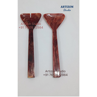 Juego de utensilios para ensalada de resina bicolor Artizon Studio, cuchara apta para lavavajillas y microondas, acabado pulido, utensilios de cocina para el hogar