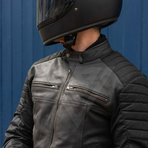 Veste en cuir PU moderne pour homme, coupe ajustée décontractée, veste de motard, vêtement d'extérieur d'hiver, col montant classique, style vintage, coupe-vent - Product Image 4