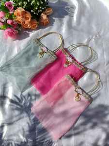 Bolsas de Organza Multicolores Reutilizables y Ecológicas con Asa Dorada y Amuleto de Loto, Bolsas de Regalo para Recuerdos de Boda - Product Image 5