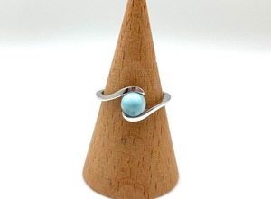 Women's 925 Sterling Silver Rhodium Plated <b>Boho</b> Style Larimar Gemstone Engagement Wedding <b>Ring</b> for Party Handmade Trendy Gift - Product Image 5