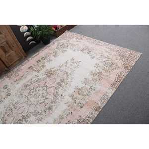 Tapis turc 5,3x9,6 pi (161x293 cm), tapis vintage blanc patchwork - Product Image 5