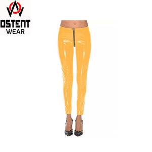 กางเกงหนังสั่งตัดขายส่งสำหรับแฟชั่นชายและหญิง คุณภาพสูง สีเขียว กางเกงหนังสั่งทำพิเศษ เสื้อผ้าผู้ชาย - Product Image 2