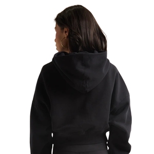 Sweat à capuche surdimensionné personnalisé haut court femmes femmes pull à capuche sweat décontracté hiver tricoté surdimensionné court - Product Image 6