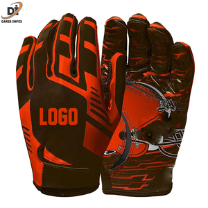 Guantes de portero de fútbol americano de LICRA de cuero de alta calidad OEM transpirables con impresión de logotipo personalizado último diseño - Product Image 4