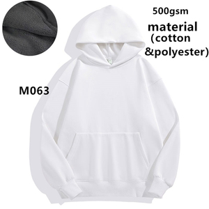 Sudaderas con capucha en blanco de peso pesado de 500GSM, sudaderas con capucha de algodón de gran tamaño con estampado de soplo personalizado de alta calidad para hombres 2025 - Product Image 5