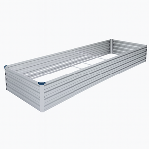 Jardinière surélevée en acier galvanisé moderne 12X4X1FT, très vendue, durable, en acier ondulé, pour la décoration du jardin à domicile - Product Image 4