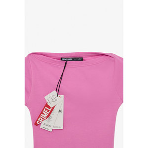 Blusa Ajustada de Canalé para Mujer GRIMELANGE, Manga Corta, Cuello Ballerina, por NOEMI - Product Image 2