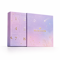 Calendrier de l'Avent personnalisable à 9 compartiments pour bijoux, boîte surprise à fentes, doublée d'éponge, gaufrage UV, réutilisable, pour cadeaux, cosmétiques et bijoux