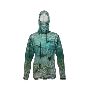 Chemise de pêche à capuche professionnelle respirant 100% Polyester tissu extensible à séchage rapide UPF 50 pour les longues journées de pêche temps chaud - Product Image 1