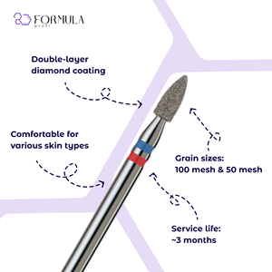 ดอกสว่านเจียรเล็บเพชรระดับมืออาชีพ ขนาด 2.5 มม. สีน้ำเงิน+แดง สำหรับทำเล็บมือ เล็บเท้า และดูแลหนังกำพร้า ขายส่ง - Product Image 2