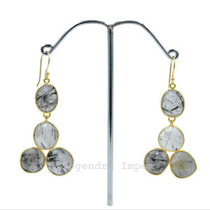 พลอยทับทิมธรรมชาติสีดำ925ต่างหูเงินสเตอร์ลิงต่างหูแฟชั่นต่างหูน่ารักสำหรับผู้หญิงของขวัญงานปาร์ตี้หินตะวันตก - Product Image 1