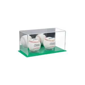 Bunte Basis Acryl Double & Triple Baseballs Vitrine Polierte Kanten Lucite Tennisbälle Halter Spiegel zurück Baseball Box