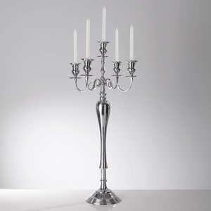 Wholesale 5-Arm Luxurious Silver Metal Candelabra Handicraft <b>Candle</b> Holders for Home & <b>Wedding</b> Decorations - Product Image 5