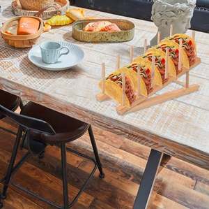 Soporte moderno para tacos de acero inoxidable con acabado elegante de color plateado pulido, ideal para un elegante juego de exhibición de hotel y buffet de 4 - Product Image 5