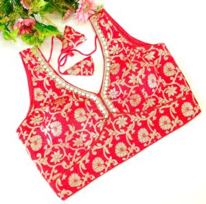 Blusa con cuello en V de poliéster informal moderna para adultos, patrón estampado, lámina de hilo con lentejuelas, trabajo elegante, decoración cosida de retazos, bodas - Product Image 1